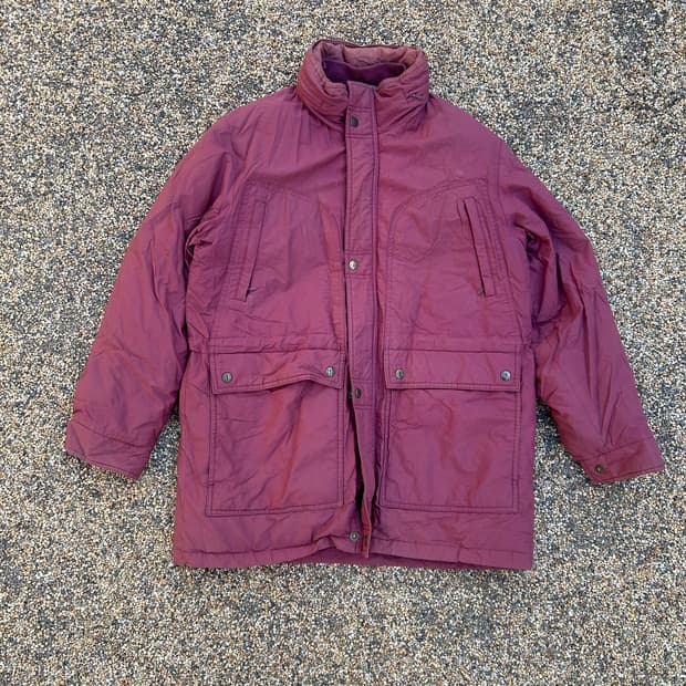입생로랑 버건디 패딩 자켓