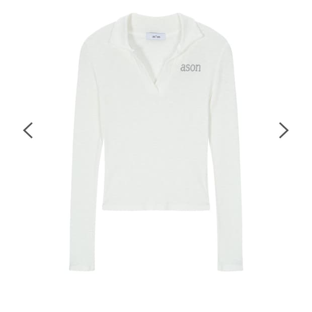 애즈온 ivy collar long sleeve white