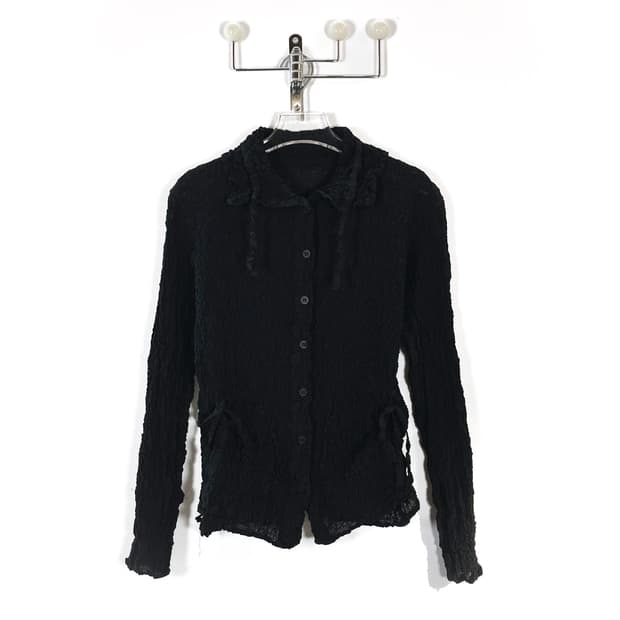 me 이세이 미야케 플리츠 셔링 블라우스