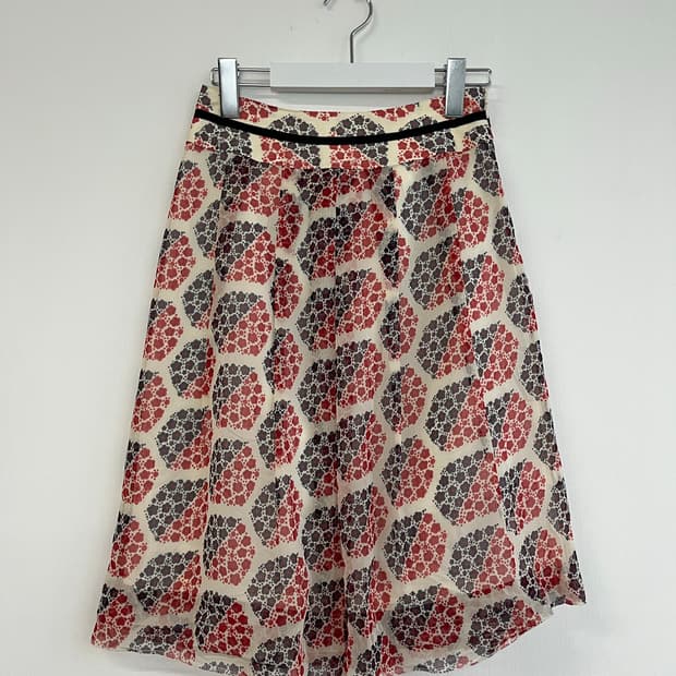 패턴 쉬폰 스커트