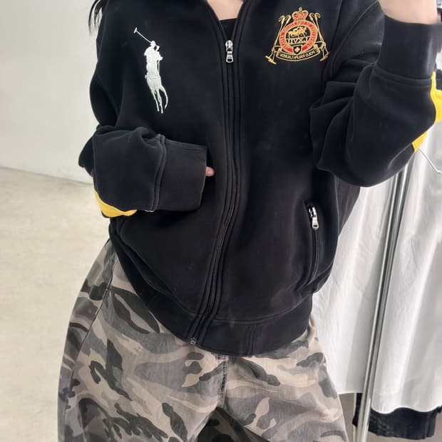 폴로 랄프로렌 빅포니 배색 스웻집업 