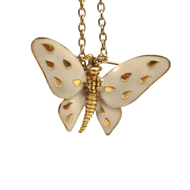 80s 캐나다 도란 나비 요정 브로치 목걸이