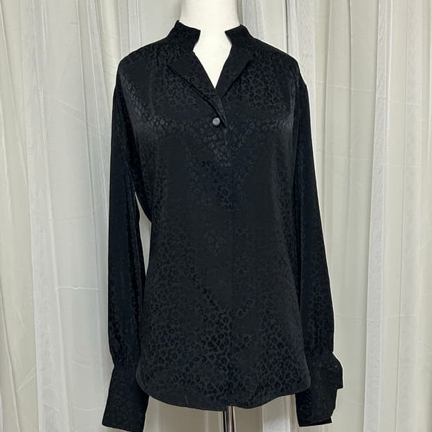 블랙 레오파드 셔츠 블라우스 