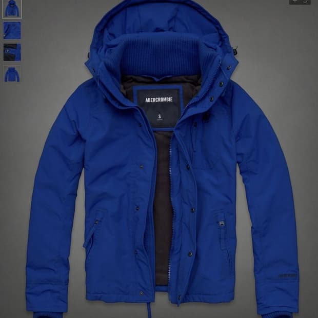 아베크롬비 A&F 후드 바람막이 점퍼 패딩 S 블루 파랑색 y2k