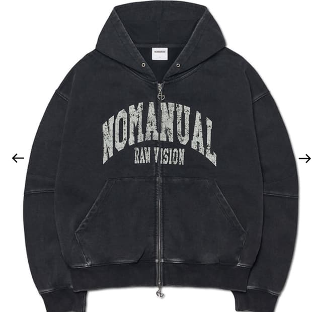 노매뉴얼 c.a 후드집업 블랙 L