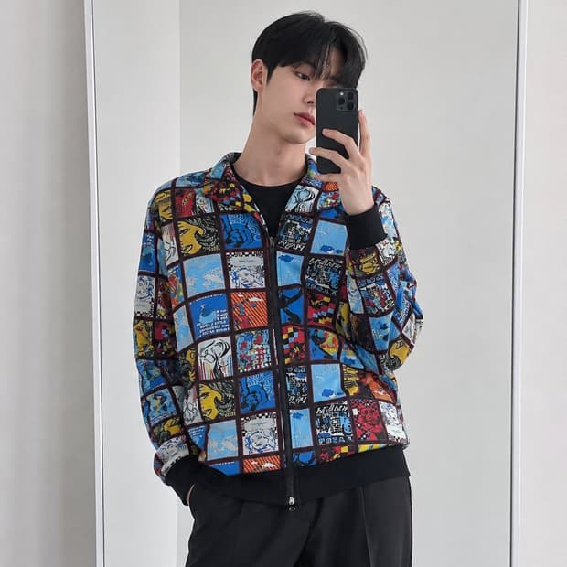 카툰 후드집업 (105/XL)