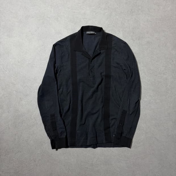 돌체앤가바나 패널 폴로셔츠 차콜