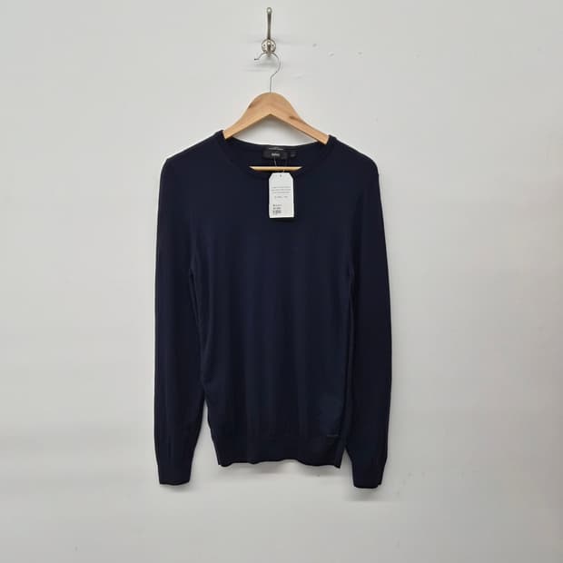 휴고보스 블랙 라운드넥 긴팔 니트 남성 L