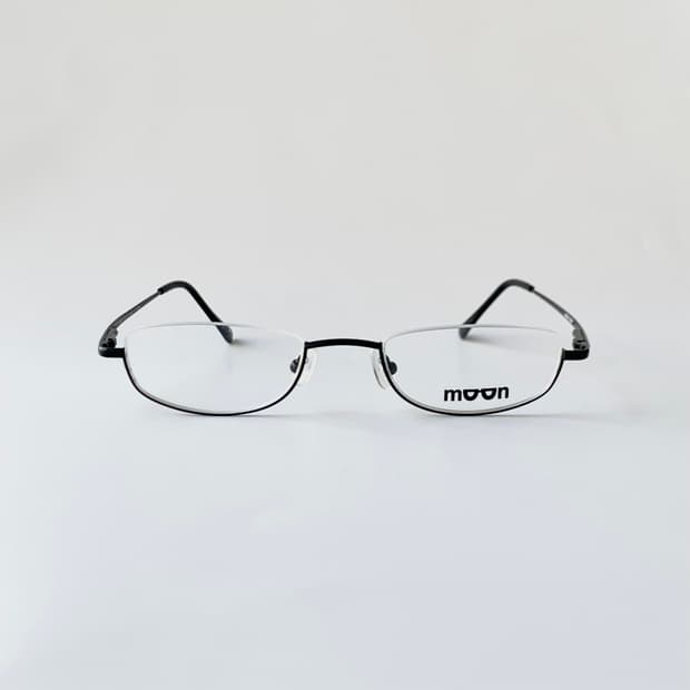 752 데드스탁 블랙 오벌 역반무테 언더림 빈티지안경