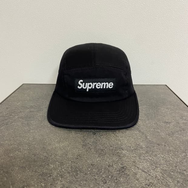 (OS) 슈프림 박스로고 캠프캡 모자 워시드 블랙