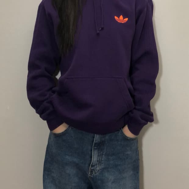 빈티지 아디다스 퍼플 파이어버드 후디