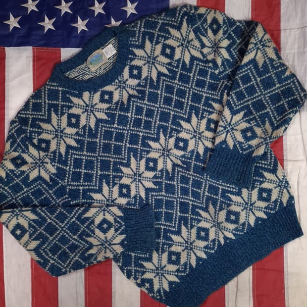 오리지날 80's 미국제조 로얄밀스미스 노르딕 울 니트