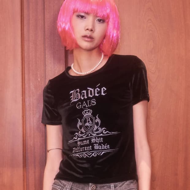 배디 Badee Antique Varsity Top [Black]