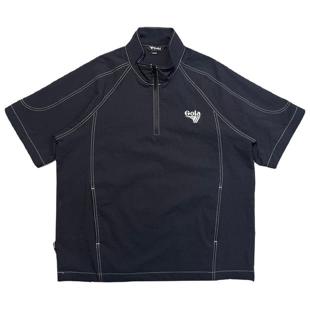 GOLA seersucker 아노락 반팔티 블랙 L