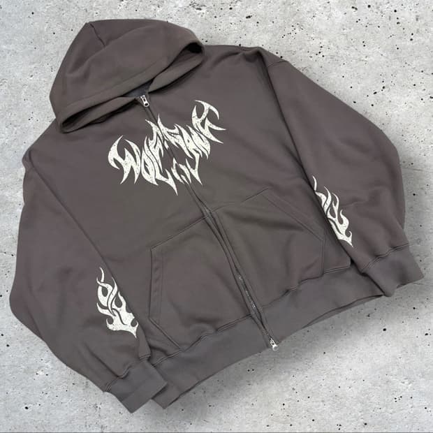 [OS] 와트 프린팅 후드집업 카키 C701