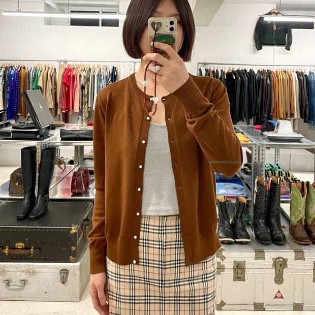 UNITED ARROWS collarless cardigan 카라리스