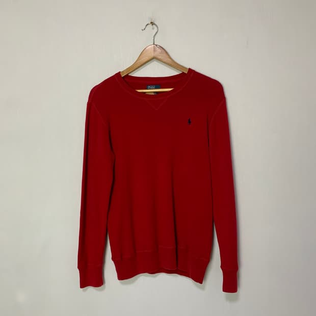폴로 랄프로렌 빈티지 긴팔 니트 맨투맨 레드 XL 여성 남성 M-L