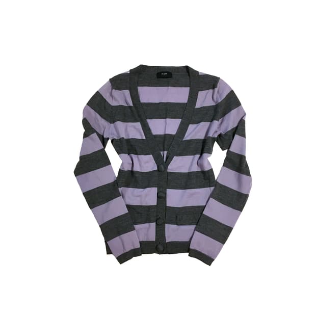 퍼플그레이 스트라이프 가디건