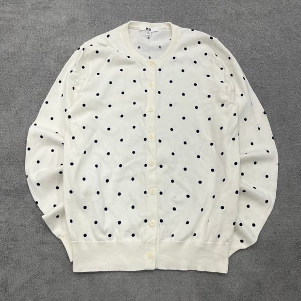M 유니클로 우먼스 폴카닷 도트 가디건
