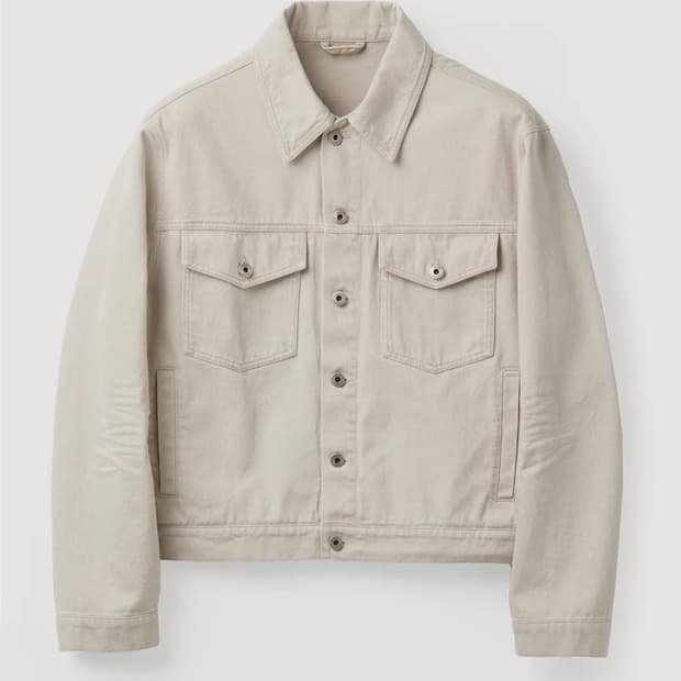 쿠어 엠보 워시드 데님 트러커(크림 베이지) M