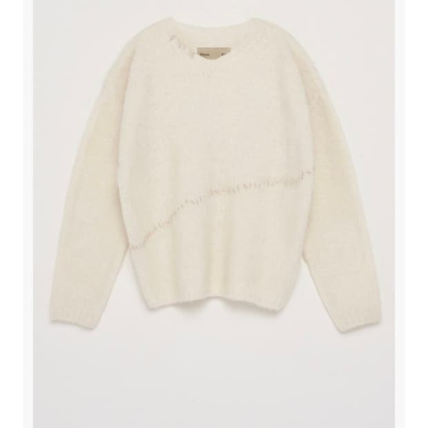 마뗑킴 스티치 오버핏 풀오버니트