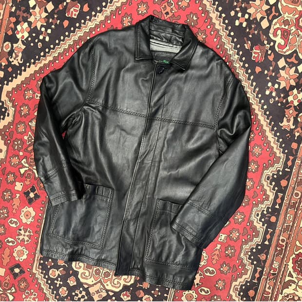 ( M-L ) 가죽자켓 레더자켓 가죽코트 가죽카코트 가죽롱코트