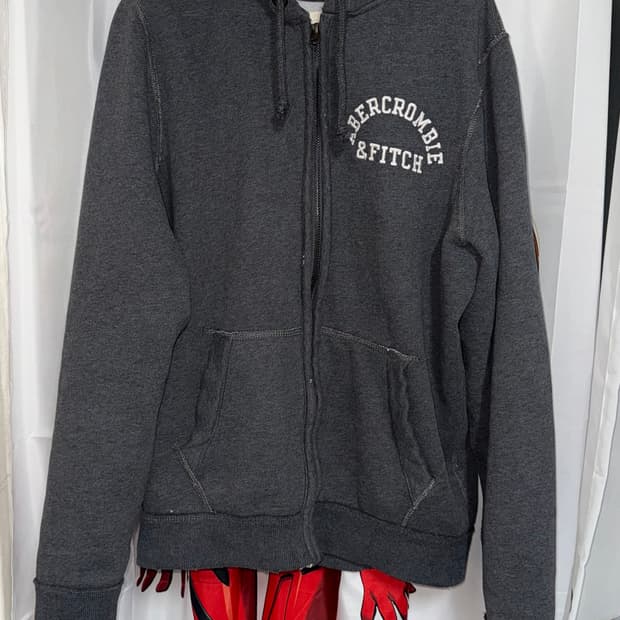 아베크롬비 기모 차콜 후드 집업 y2k