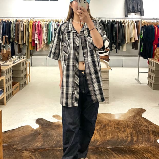 LEVI'S ombre check western shirts 옴브레 셔츠