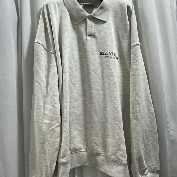 피어오브갓 에센셜/ 체스트 로고 폴로 티셔츠 오트밀/ XL