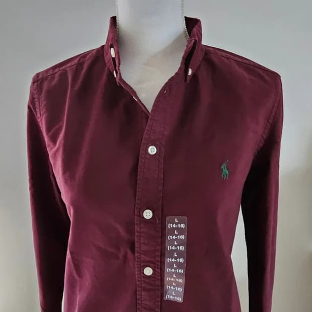 폴로랄프로렌 보이즈 버건디셔츠 XL(55-66사이즈)