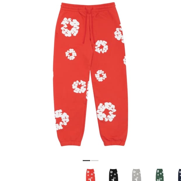 데님 티어스 빨강색 바지