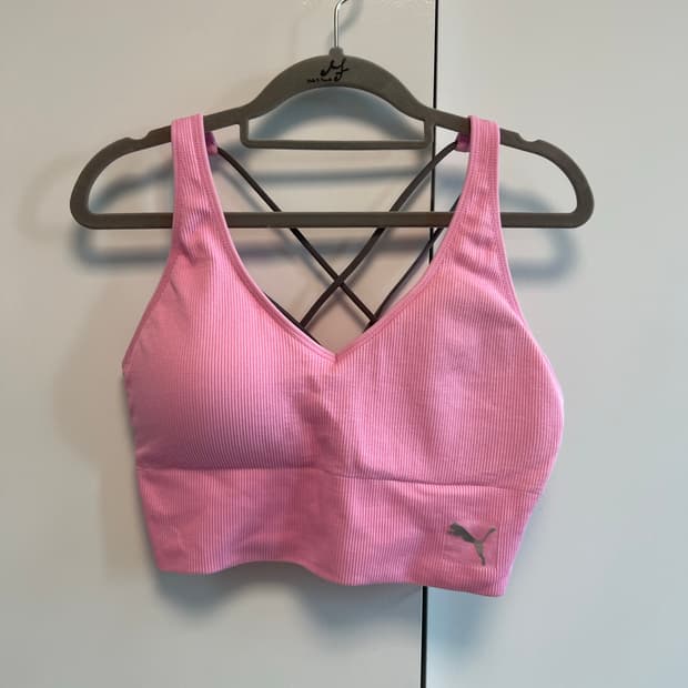 PUMA 푸마 핑크 브라탑 새제품 (캡내장)
