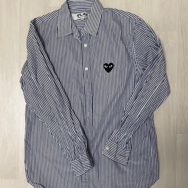 꼼데가르송 네이비 스트라이프 셔츠 S 정품