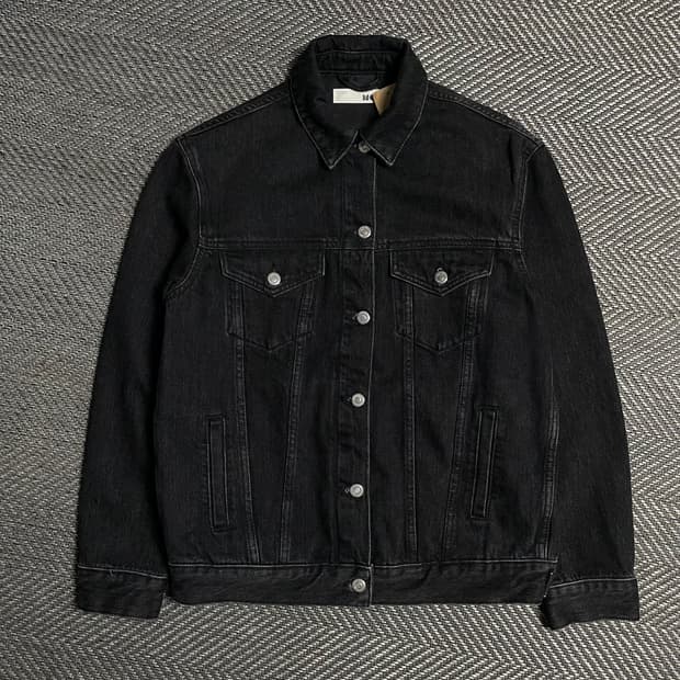 빈티지 흑청 데님 트러커 자켓o 5360
