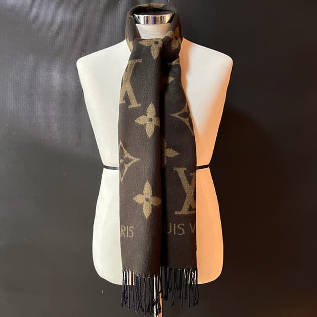 올드 루이비통 모노그램 울 머플러