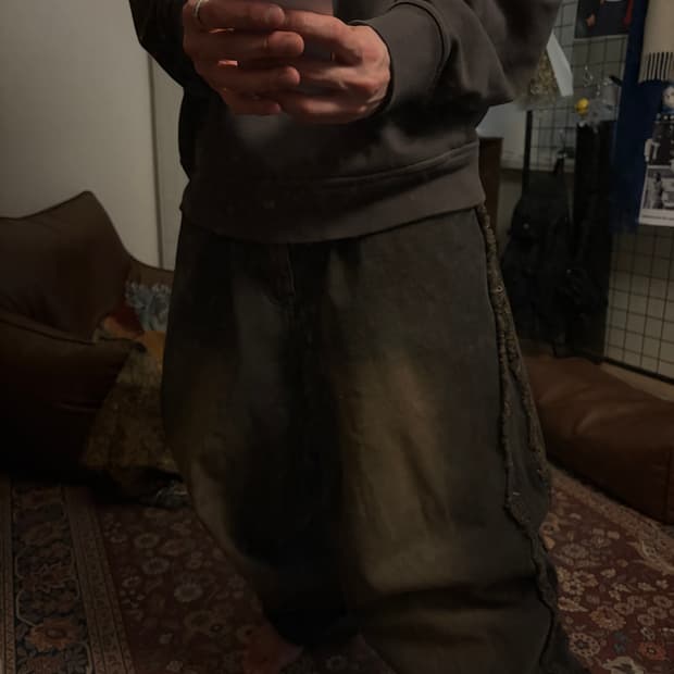 미드 90 사이드 라인 루즈핏 데님 팬츠