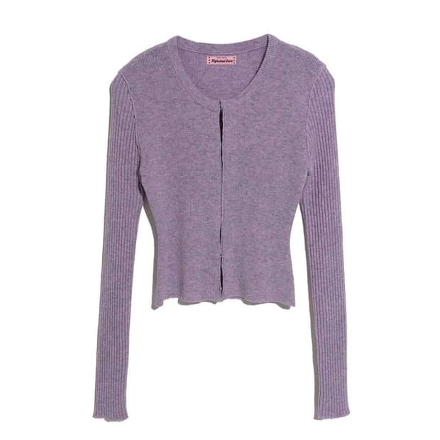Hidden Hook Cardigan Purple