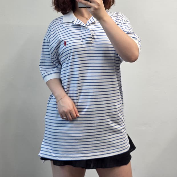 [프립]M/폴로 랄프로렌 스트라이프 반팔 카라티