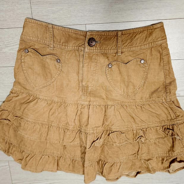 라떼갸루 캉캉 하트 코듀로이 스커트