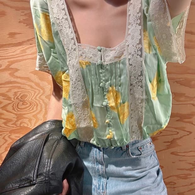 김치블루 레이스 플라워 블라우스 프리피플 오픈와이와이 어반아웃피터스
