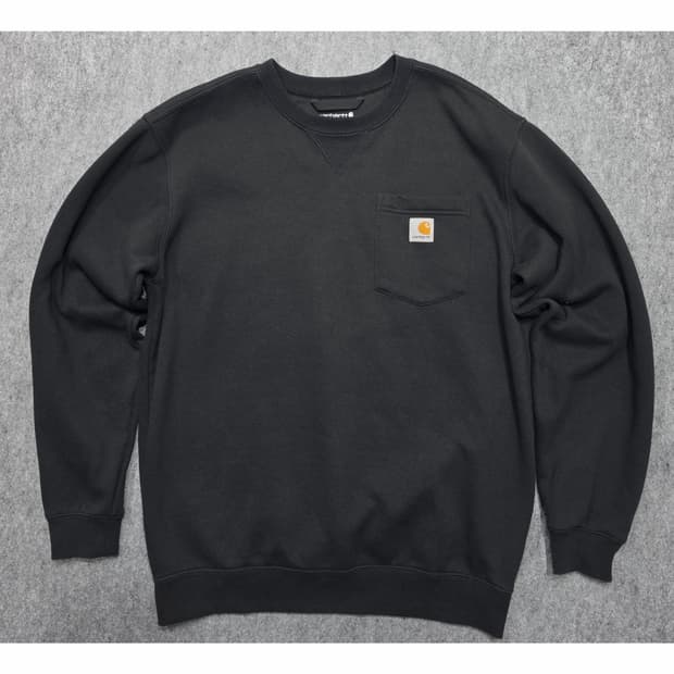 칼하트 포켓 루즈핏 크루넥 맨투맨 블랙 M