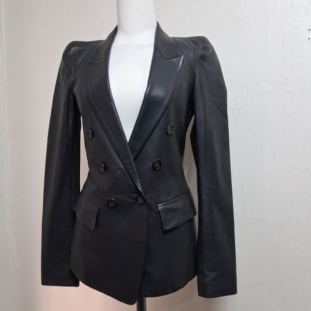 JIGOTT 블랙양가죽쟈켓 여성슬림형 마른XS44사이즈 