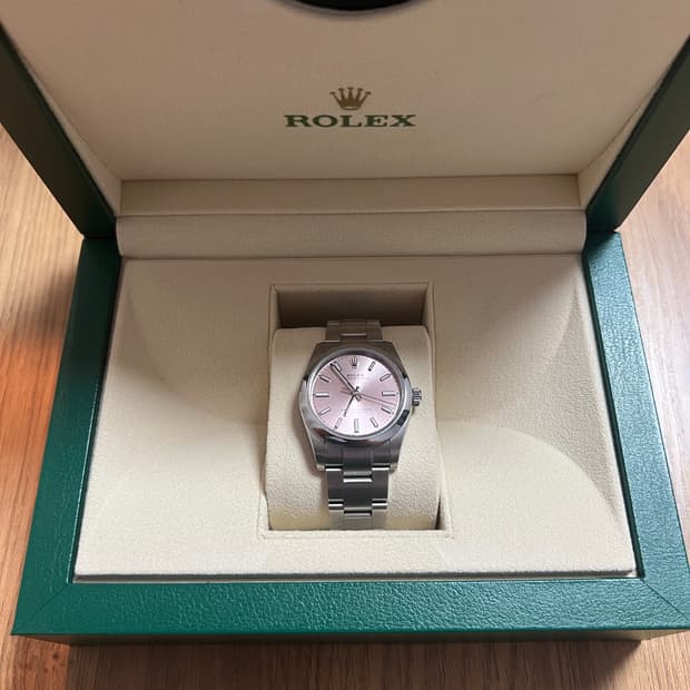 롤렉스 오이스터 퍼페추얼 34mm 124200 핑크 오이스터