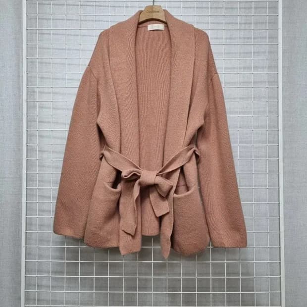 유메르 숄 벨트 니트가디건 