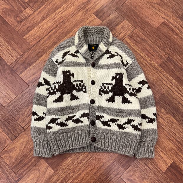 105 KISITAU canada made 독수리 코위찬 니트 가디건 