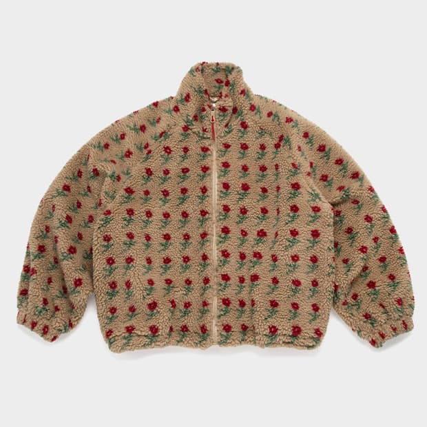 포니테일 플리스 점퍼 카라멜 컬러