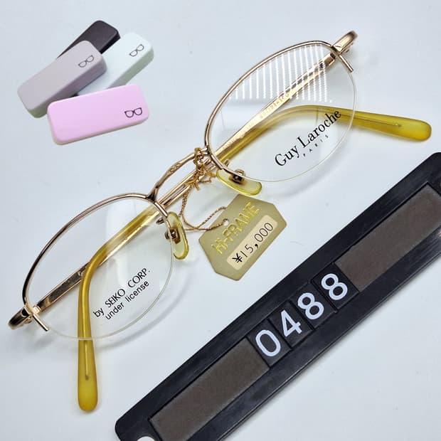 Guy Laroche GL-9010 반무테 안경테 46mm 오벌형 일본