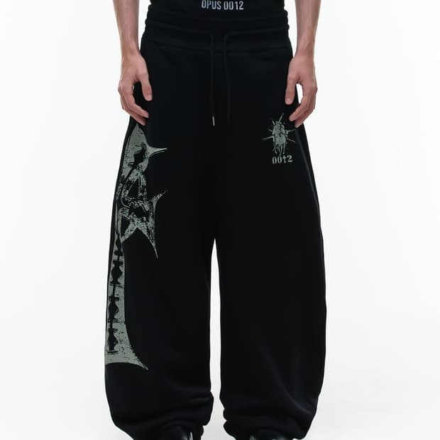 오퍼스0012 OPUS0012 CROSS 스웻 팬츠 블랙 바지 L