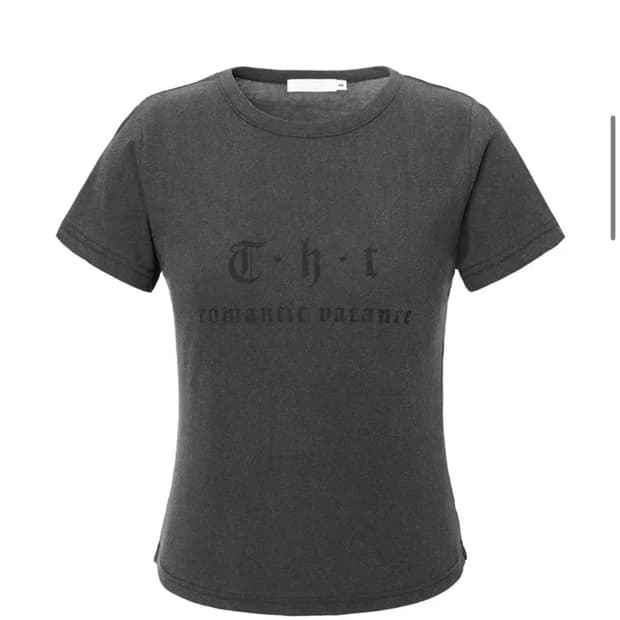 쓰리타임즈 vintage lettering tee 차콜