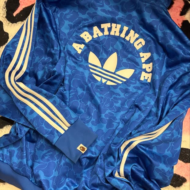 [BAPE] 베이프 아디다스 올오버 프린트 트랙탑 저지